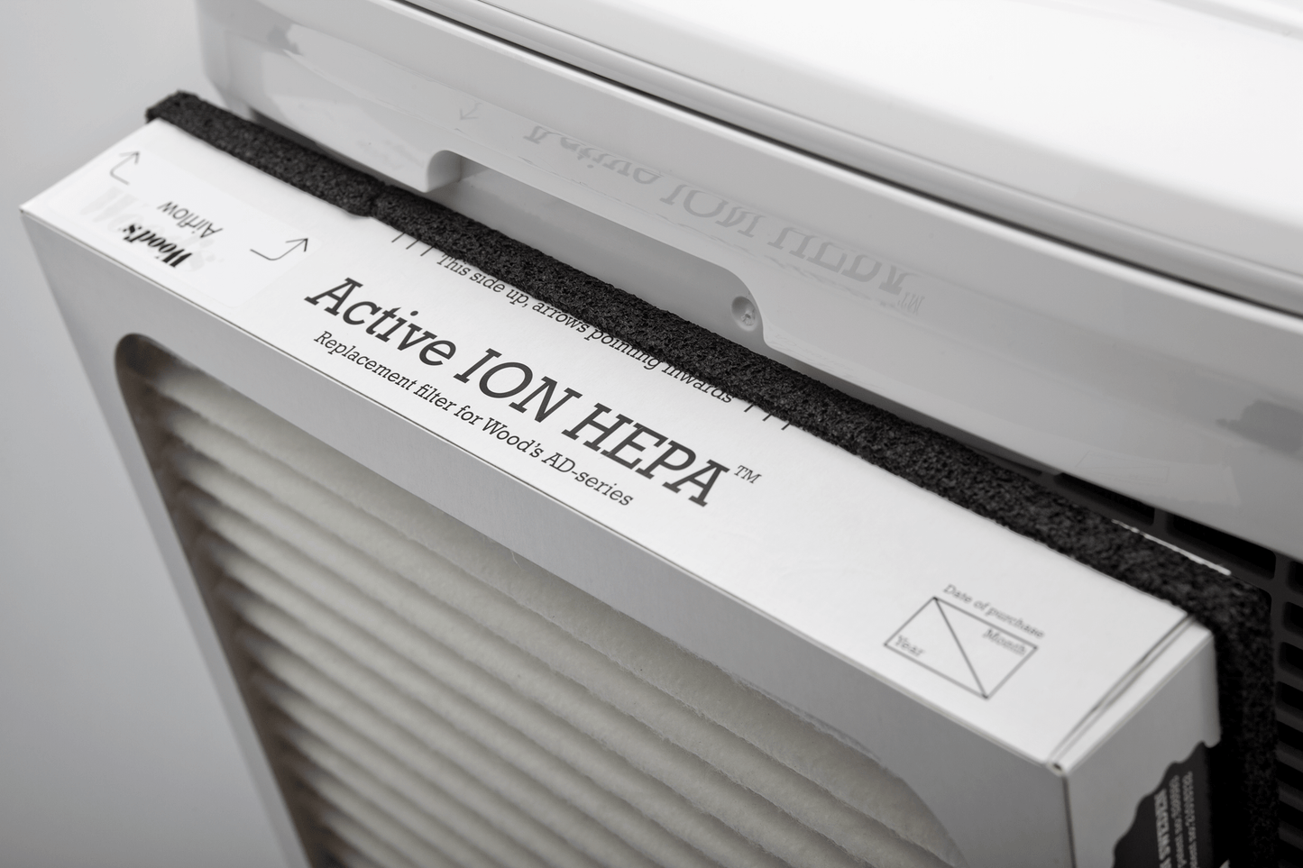 Active ION HEPA filter inside Wood’s AD30