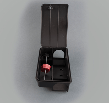 Lockable mini rodent station close-up