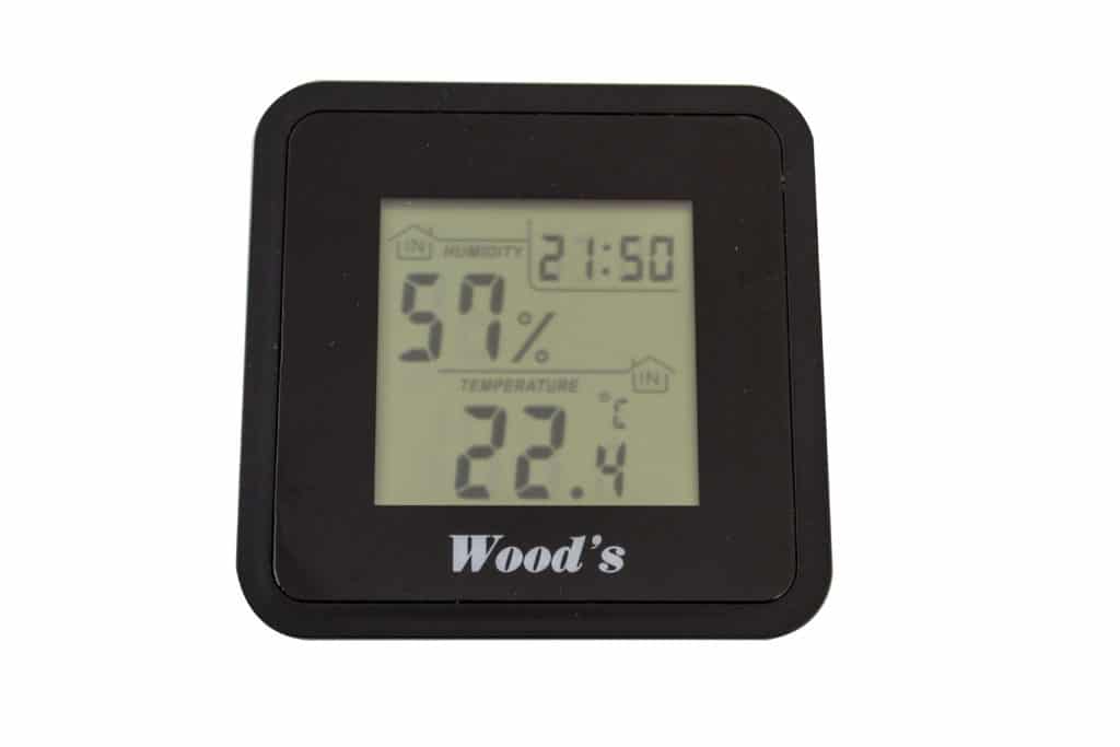 Woods WHG-1 digital hygrometer front display